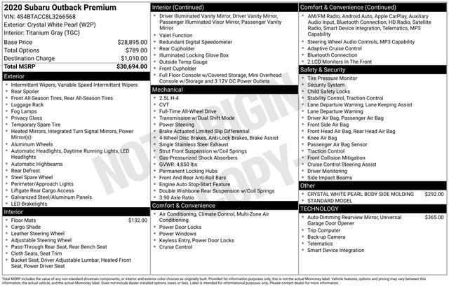 Used 2020 Subaru Outback Premium image 10