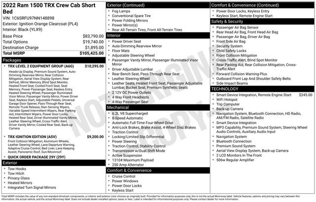 Used 2022 RAM 1500 TRX w/ TRX Level 2 Equipment Group AWD/4WD image 40