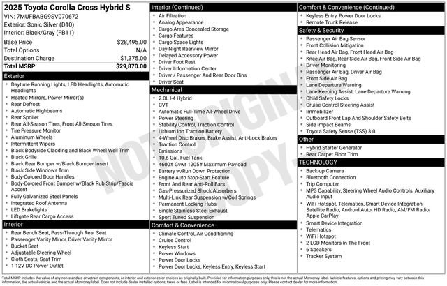 Used 2025 Toyota Corolla Cross AWD Hybrid image 34