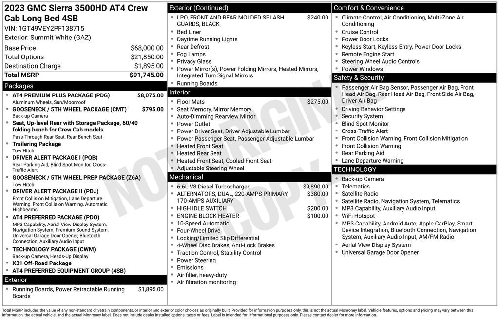 Used 2023 GMC Sierra 3500 AT4 w/ AT4 Premium Plus Package AWD/4WD image 34