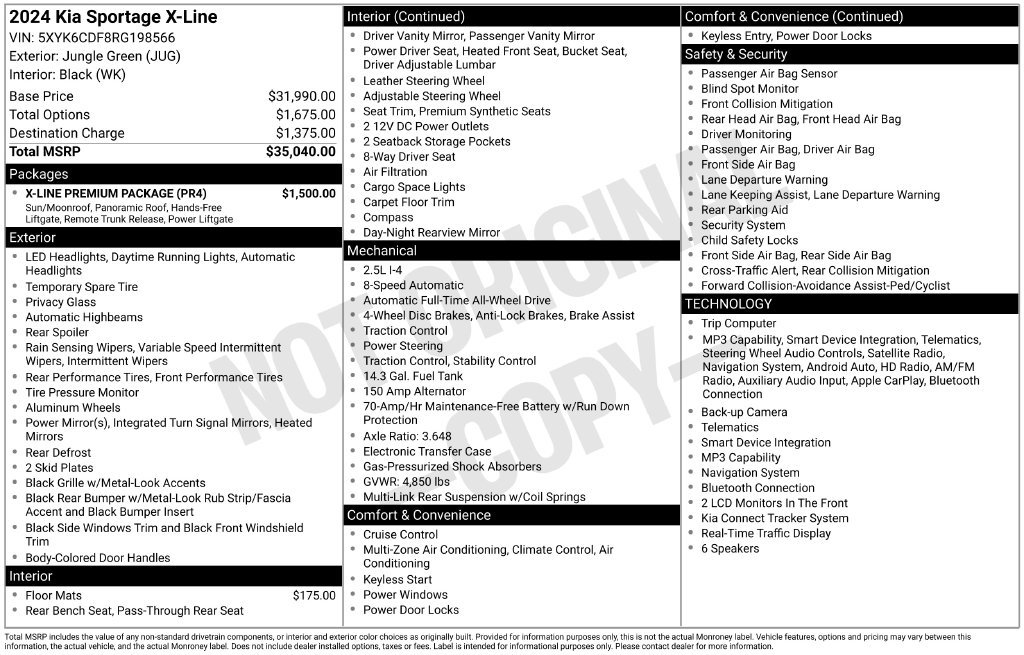 Used 2024 Kia Sportage X-Line w/ X-Line Premium Package AWD/4WD image 5
