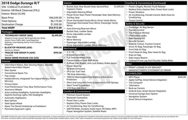 Used 2018 Dodge Durango R/T w/ Technology Group image 22