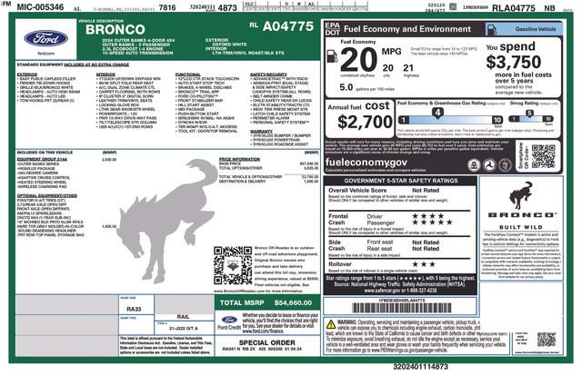 Certified 2024 Ford Bronco Outer Banks AWD/4WD image 27