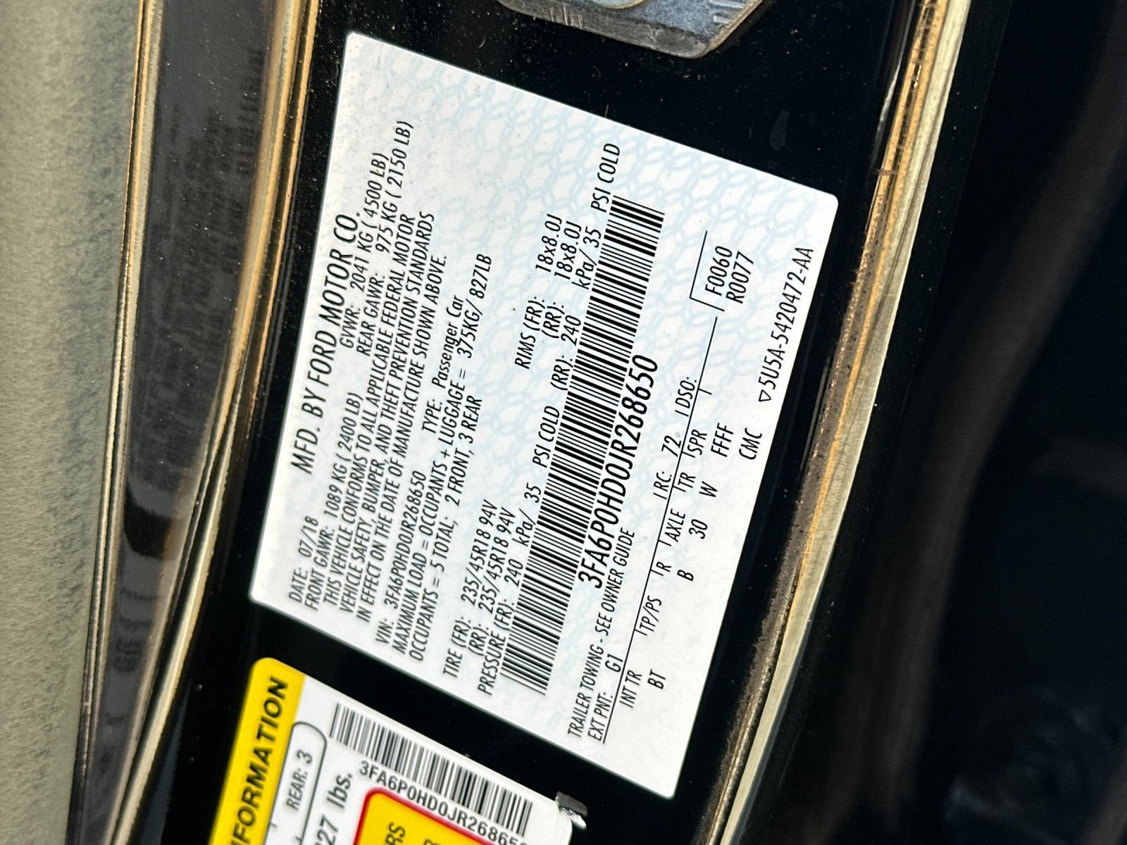 Certified 2018 Ford Fusion SE w/ Fusion SE Technology Package FWD image 41