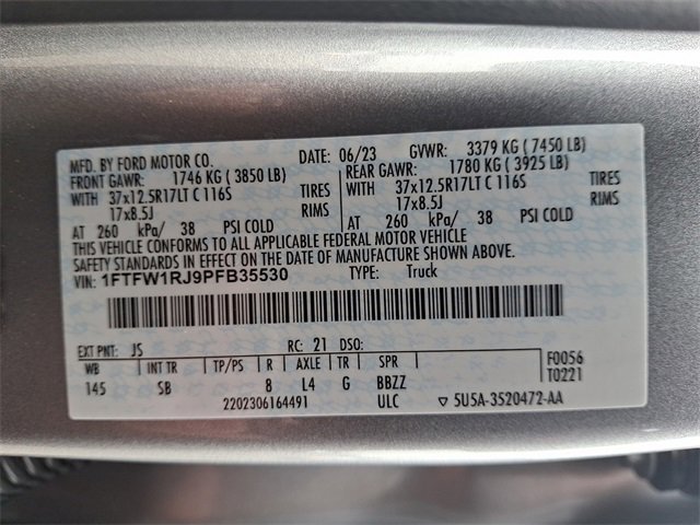 Certified 2023 Ford F150 Raptor w/ Equipment Group 802A Raptor R image 27