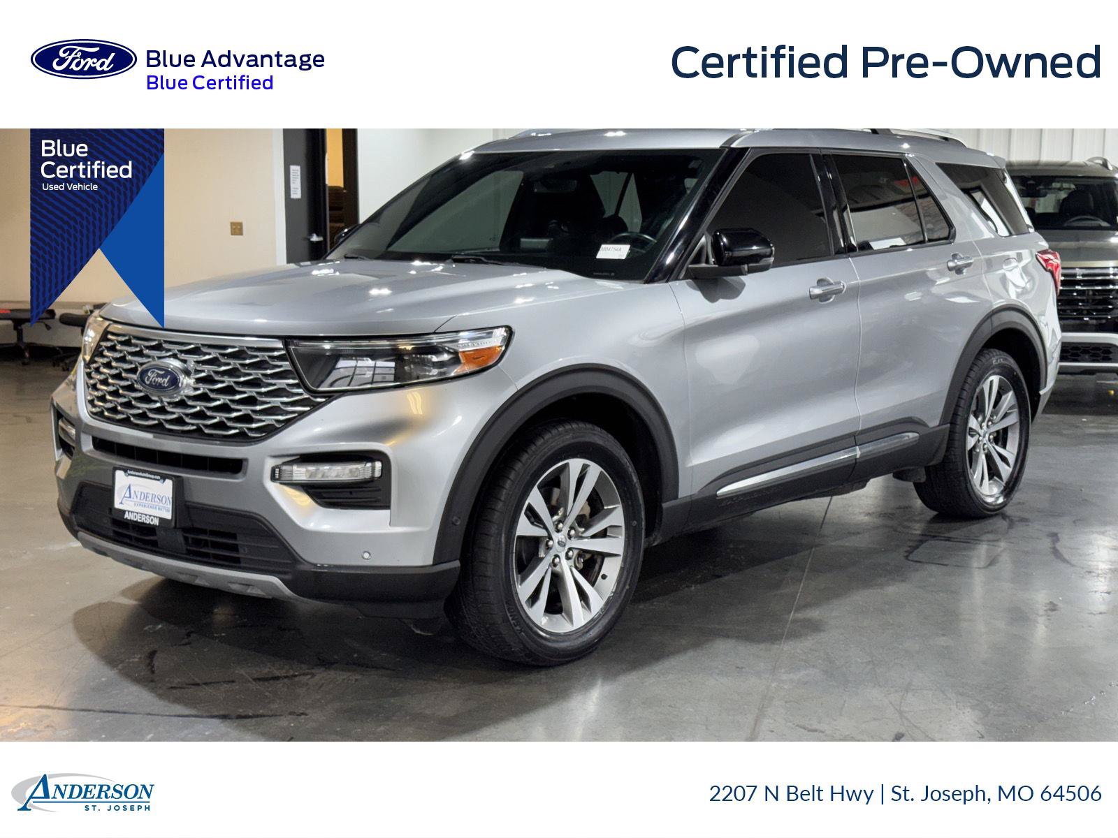 Certified 2020 Ford Explorer Platinum w/ Premium Technology Package AWD/4WD image 1