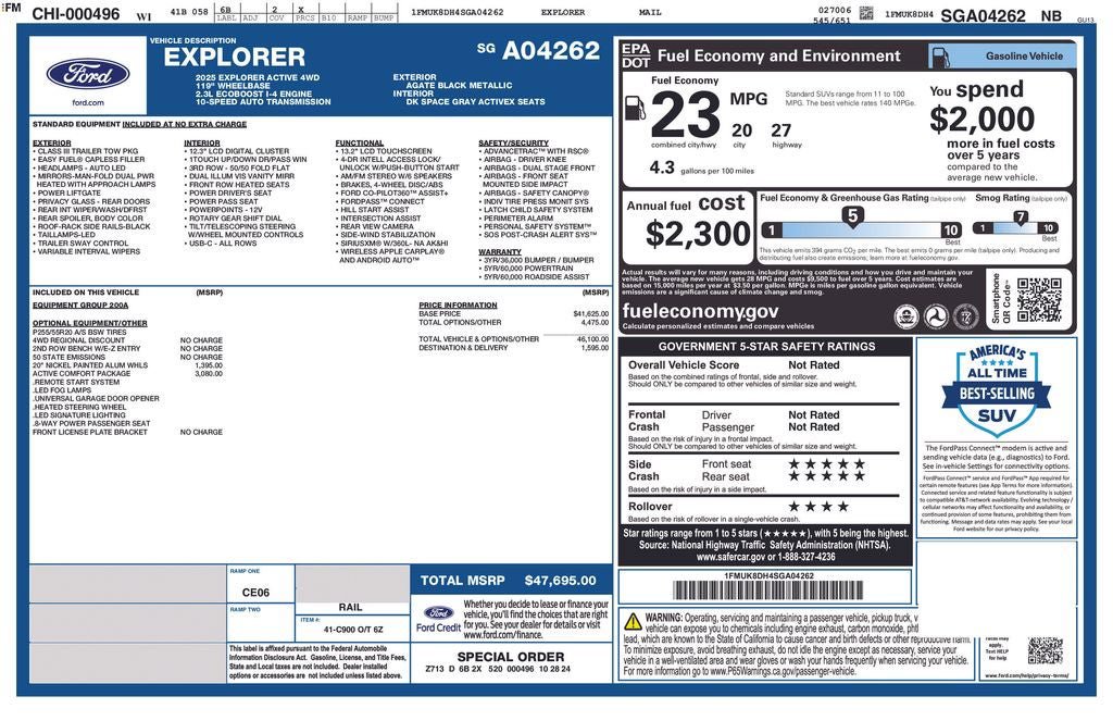 Certified 2025 Ford Explorer Active w/ Active Comfort Package AWD/4WD image 37