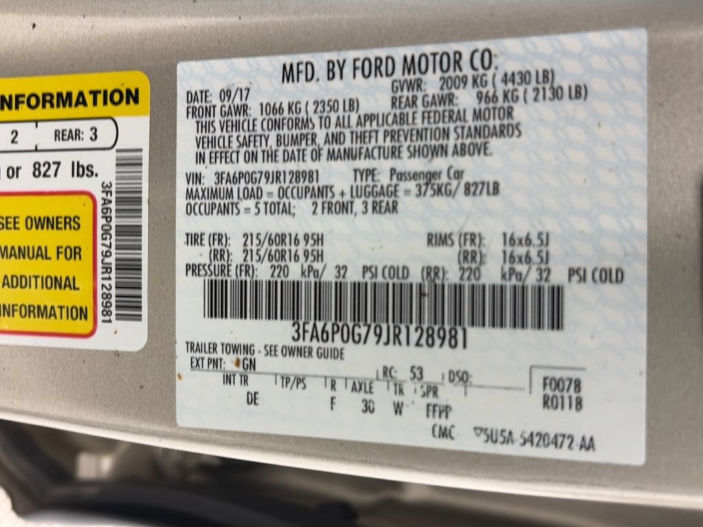 Certified 2018 Ford Fusion S FWD image 9