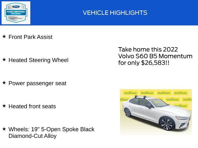 Used 2022 Volvo S60 B5 Momentum w/ Advanced Package image 19