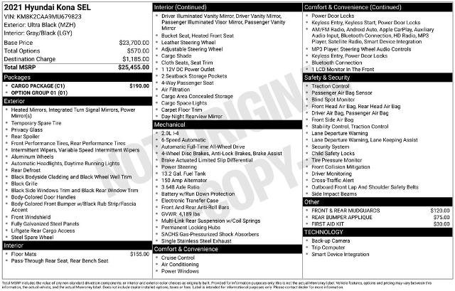 Used 2021 Hyundai Kona SEL w/ Cargo Package AWD/4WD image 6