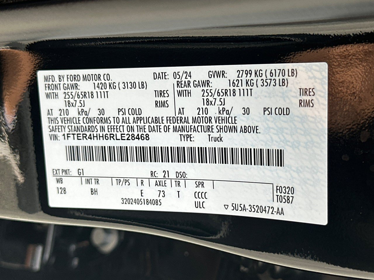 Certified 2024 Ford Ranger XLT w/ Equipment Group 301A High AWD/4WD image 34