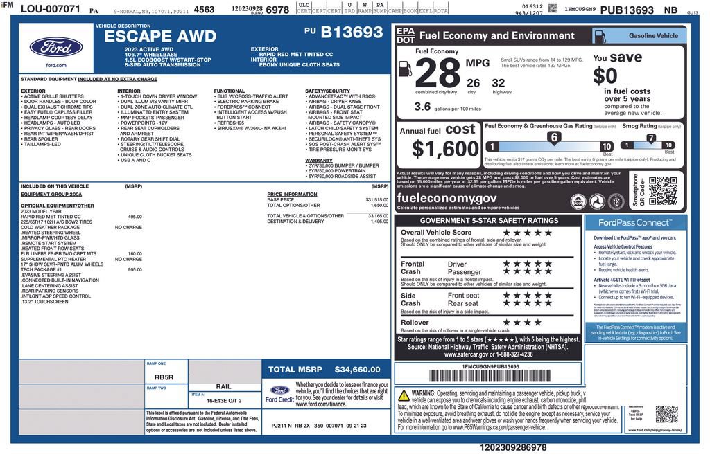 Certified 2023 Ford Escape Active w/ Tech Pack #1 AWD/4WD image 15