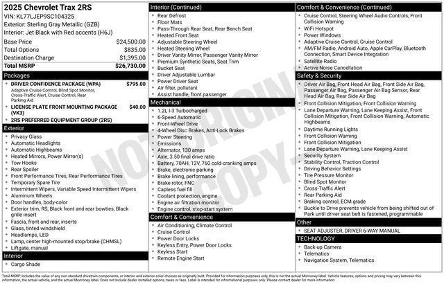 Used 2025 Chevrolet Trax RS w/ Driver Confidence Package FWD image 35