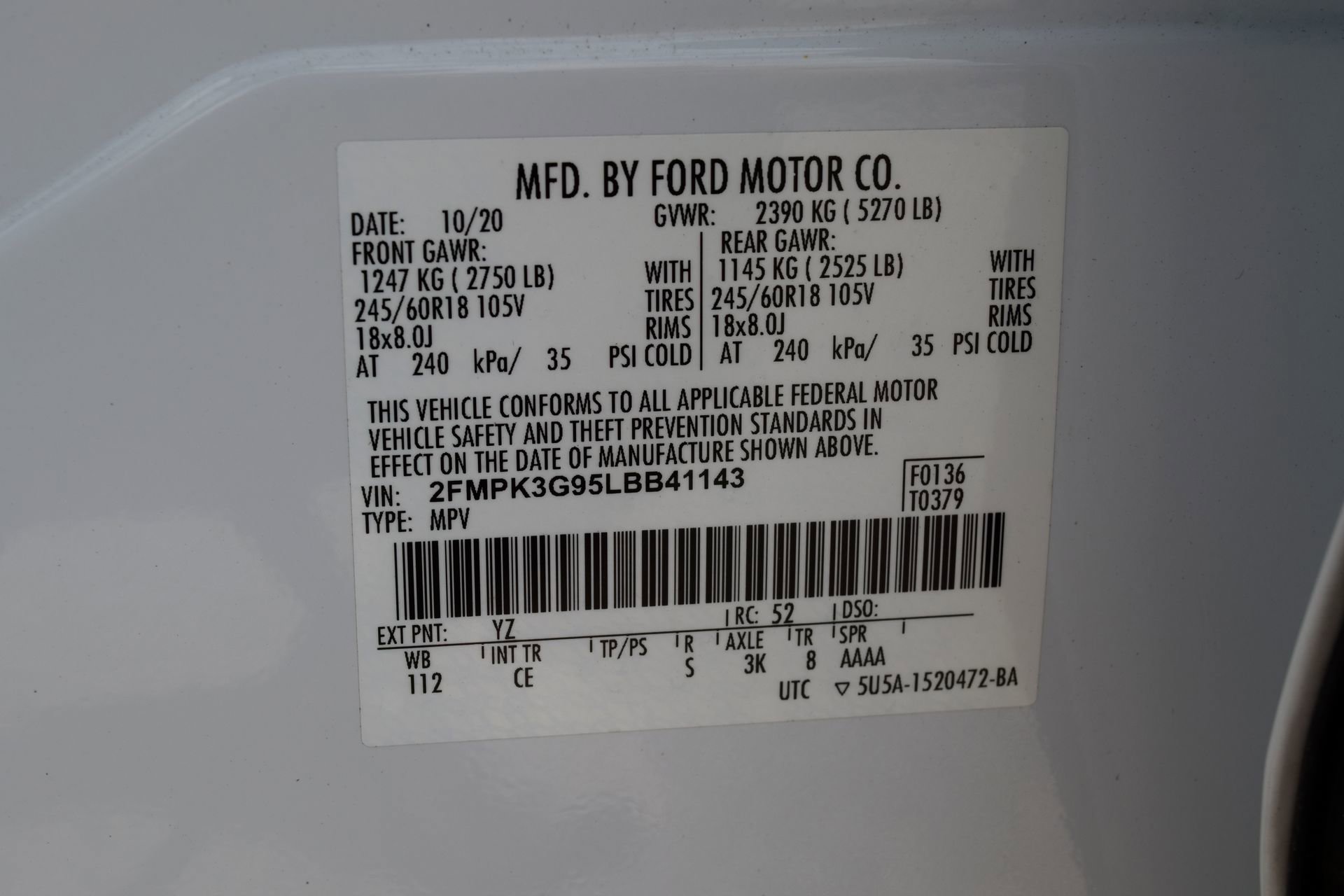 Certified 2020 Ford Edge SE FWD image 26
