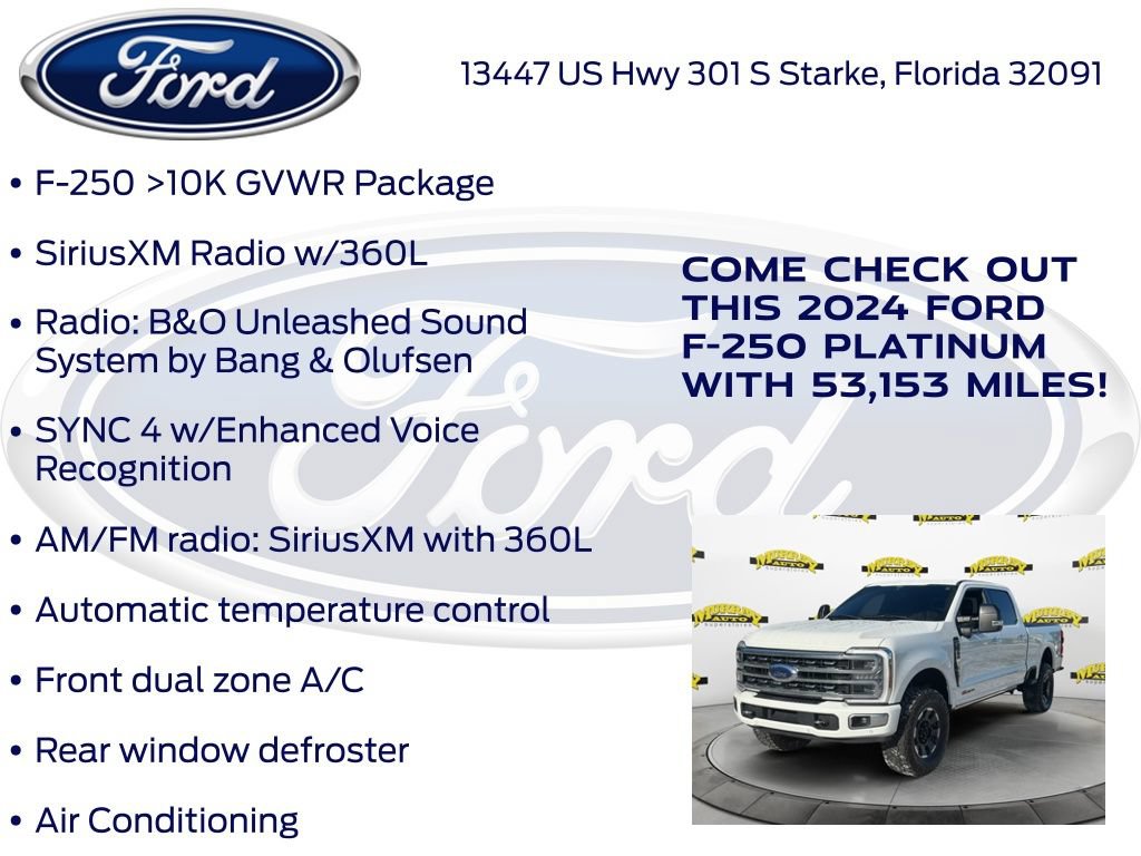 Certified 2024 Ford F250 Platinum w/ Tremor Off-Road Package AWD/4WD image 20