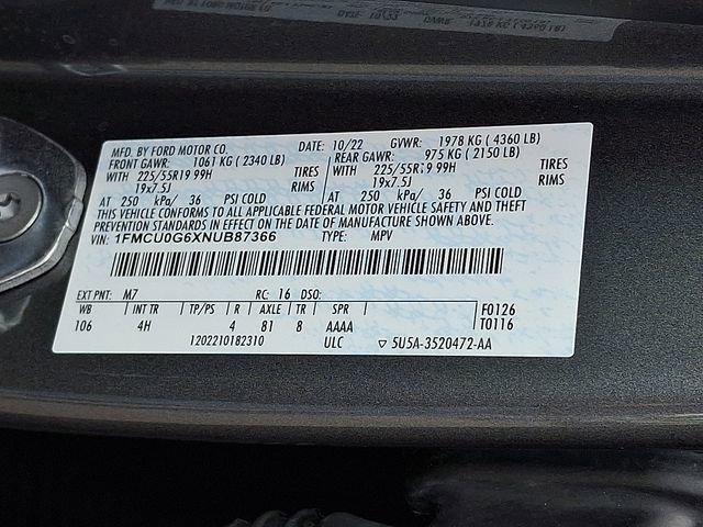 Certified 2022 Ford Escape SE w/ SE Sport Appearance Package FWD image 26