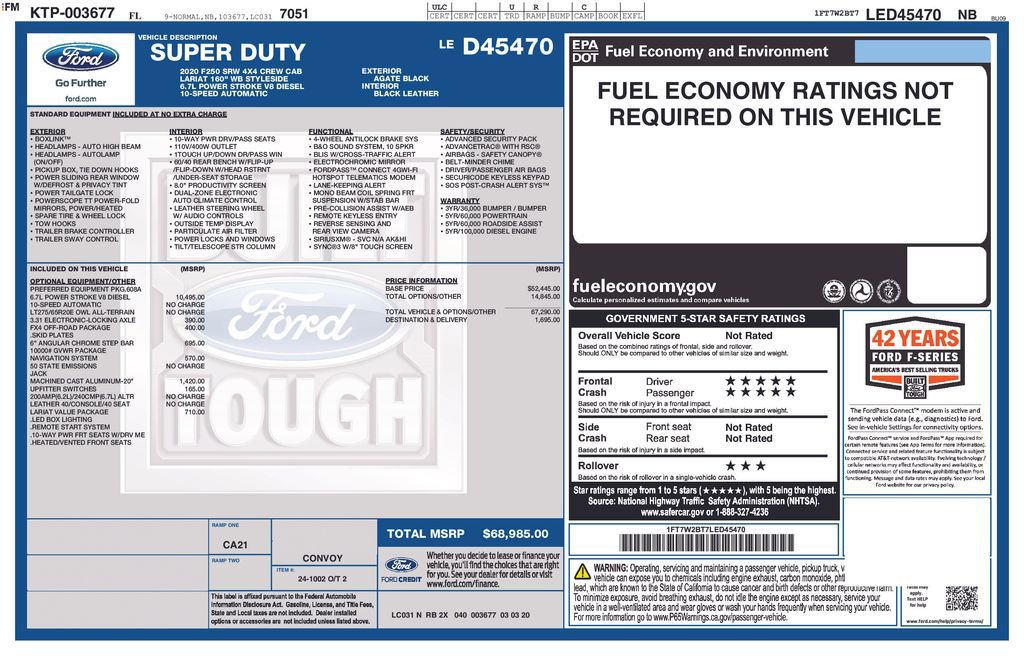 Certified 2020 Ford F250 Lariat w/ Lariat Value Package AWD/4WD image 7