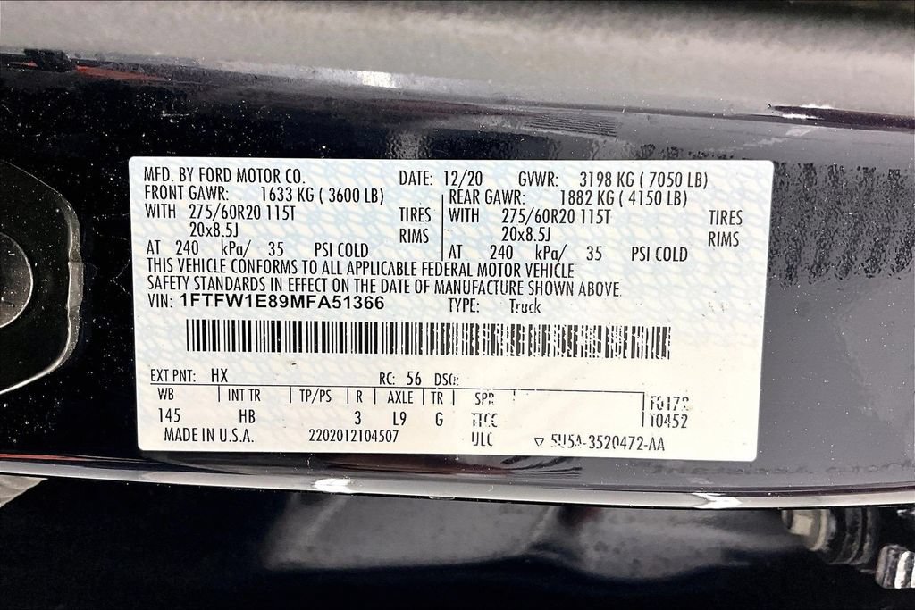 Certified 2021 Ford F150 Lariat w/ Equipment Group 502A High AWD/4WD image 36