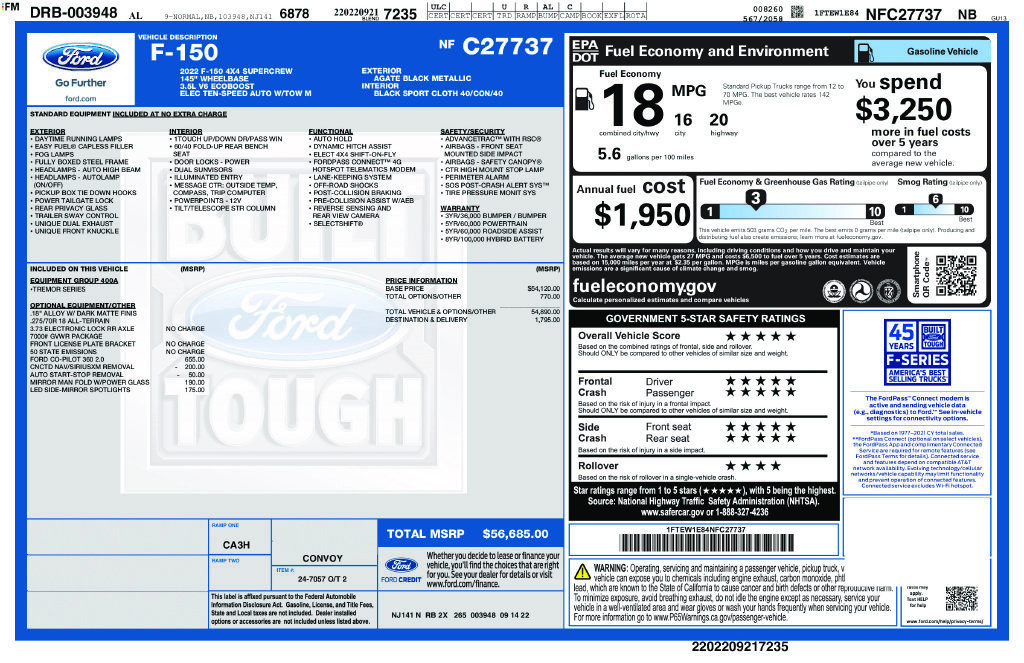 Certified 2022 Ford F150 Tremor AWD/4WD image 5