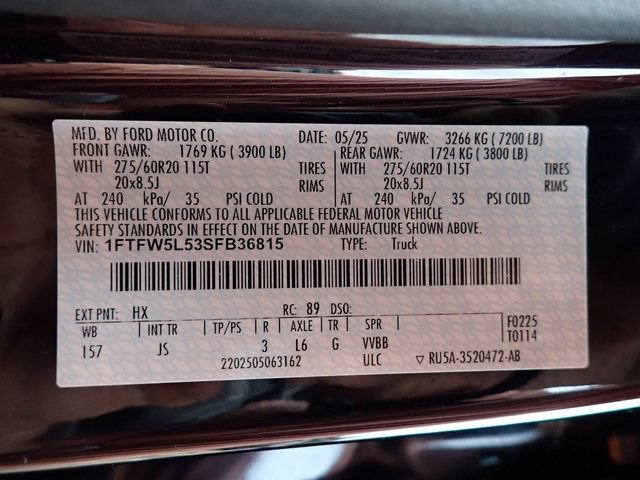 Certified 2025 Ford F150 Lariat w/ Equipment Group 501A Mid AWD/4WD image 23