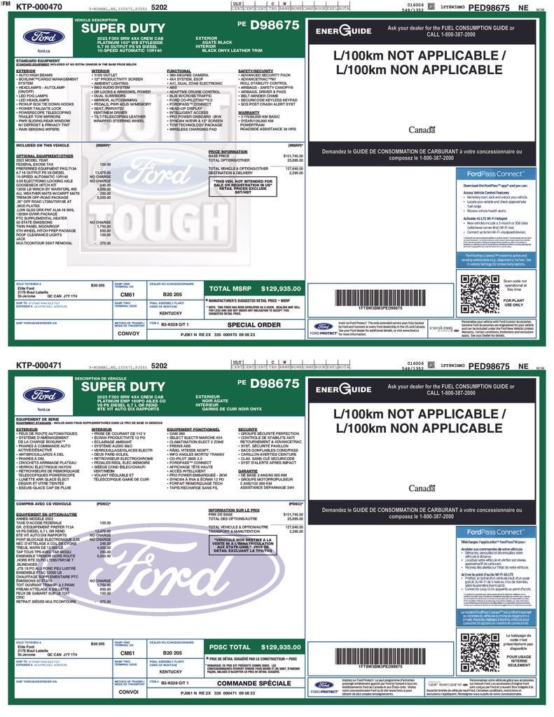 Certified 2023 Ford F350 Platinum w/ Tremor Off-Road Package AWD/4WD image 38