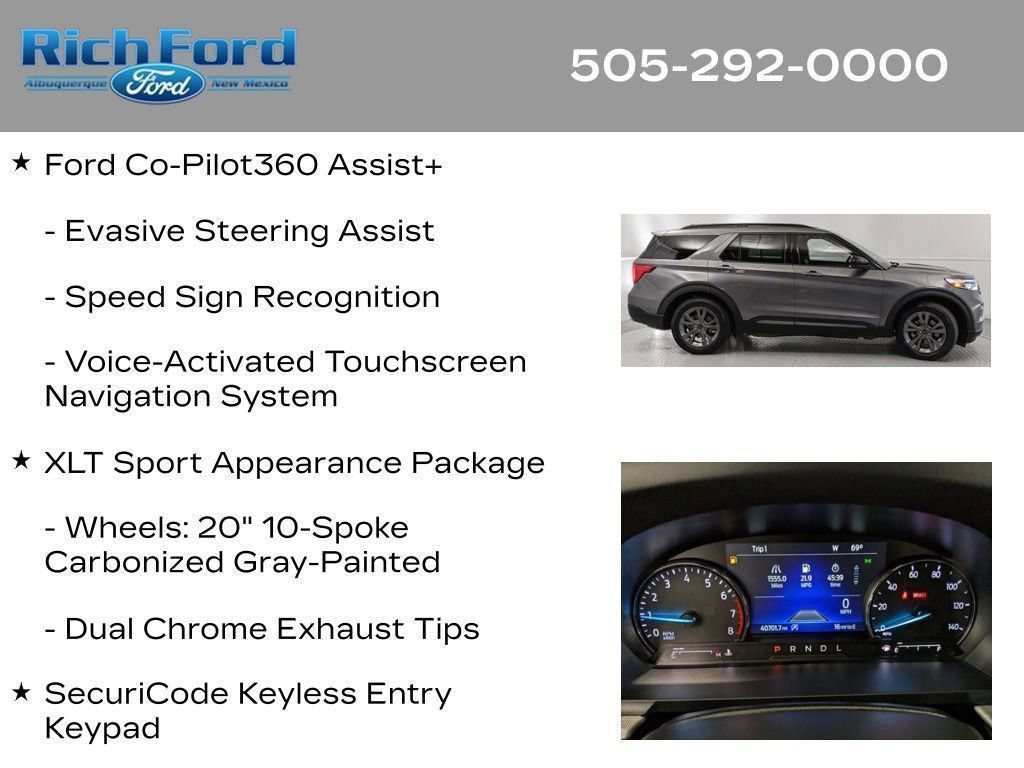 Certified 2024 Ford Explorer XLT w/ Equipment Group 202A RWD image 86