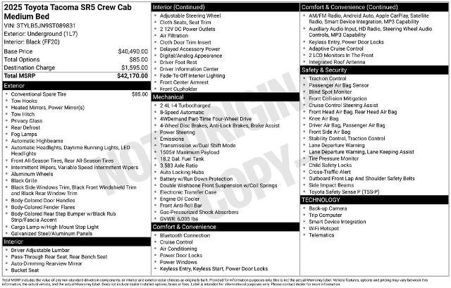 Used 2025 Toyota Tacoma SR5 AWD/4WD image 5