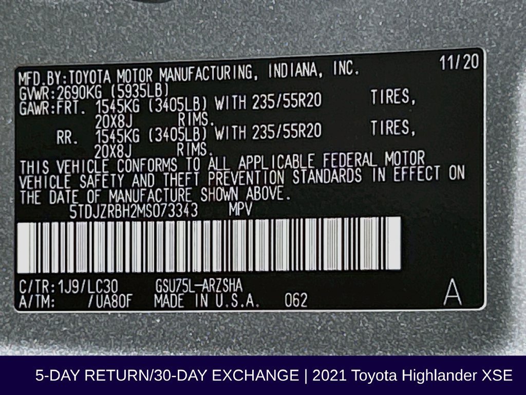 Used 2021 Toyota Highlander XSE AWD/4WD image 38