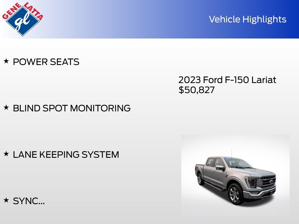 Certified 2023 Ford F150 Lariat w/ Equipment Group 502A High AWD/4WD image 35