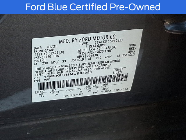 Certified 2021 Ford Explorer Limited AWD/4WD image 31