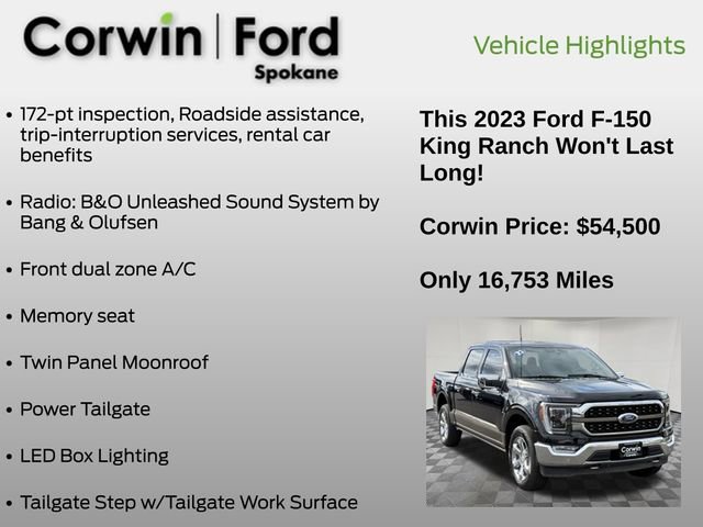 Certified 2023 Ford F150 King Ranch w/ Equipment Group 601A High AWD/4WD image 19