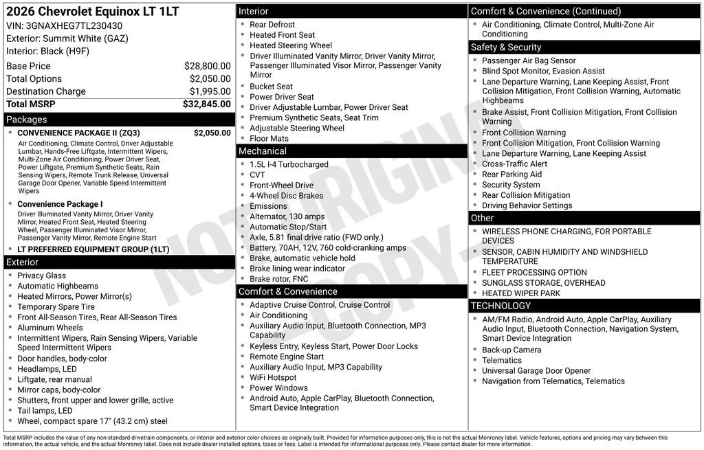 Used 2026 Chevrolet Equinox LT w/ Convenience Package II FWD image 6