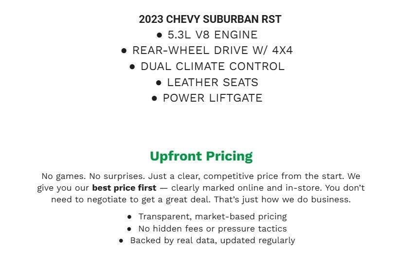 Used 2023 Chevrolet Suburban RST w/ Luxury Package AWD/4WD image 2