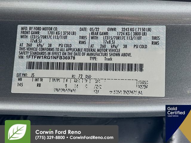 Certified 2022 Ford F150 Raptor w/ Equipment Group 801A High AWD/4WD image 37