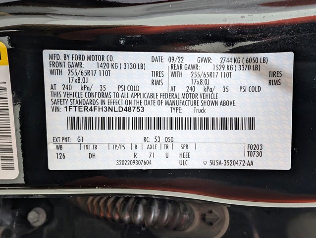 Certified 2022 Ford Ranger Lariat w/ Equipment Group 501A High AWD/4WD image 10