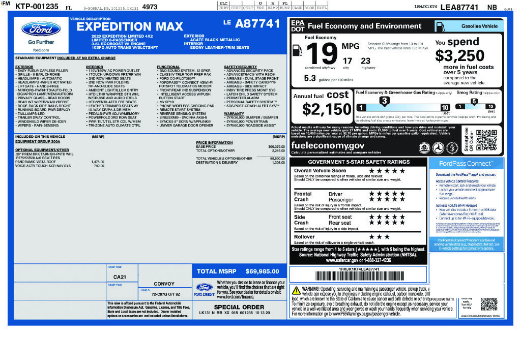 Certified 2020 Ford Expedition Max Limited RWD image 2