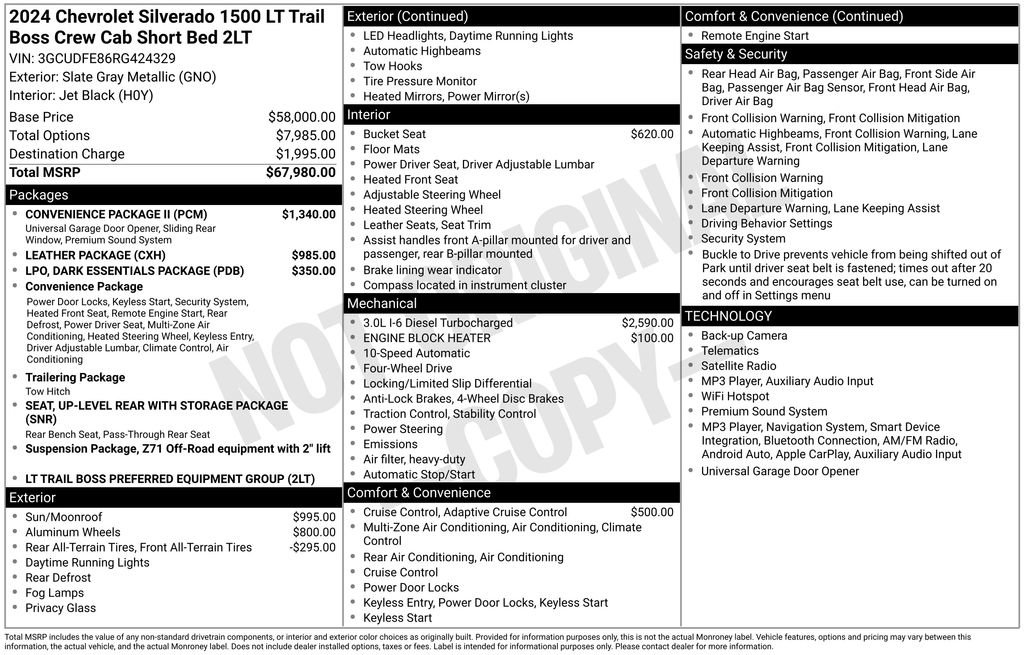 Used 2024 Chevrolet Silverado 1500 LT Trail Boss w/ Convenience Package II AWD/4WD image 38