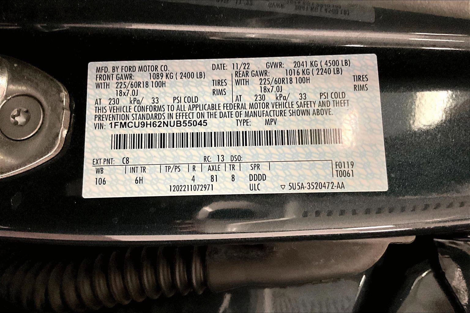 Certified 2022 Ford Escape SEL image 32