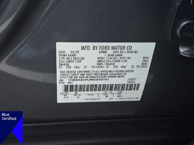 Certified 2022 Ford Explorer XLT w/ Equipment Group 202A AWD/4WD image 37
