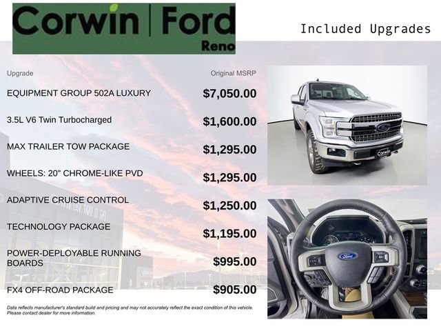 Certified 2019 Ford F150 Lariat w/ Equipment Group 502A Luxury AWD/4WD image 3