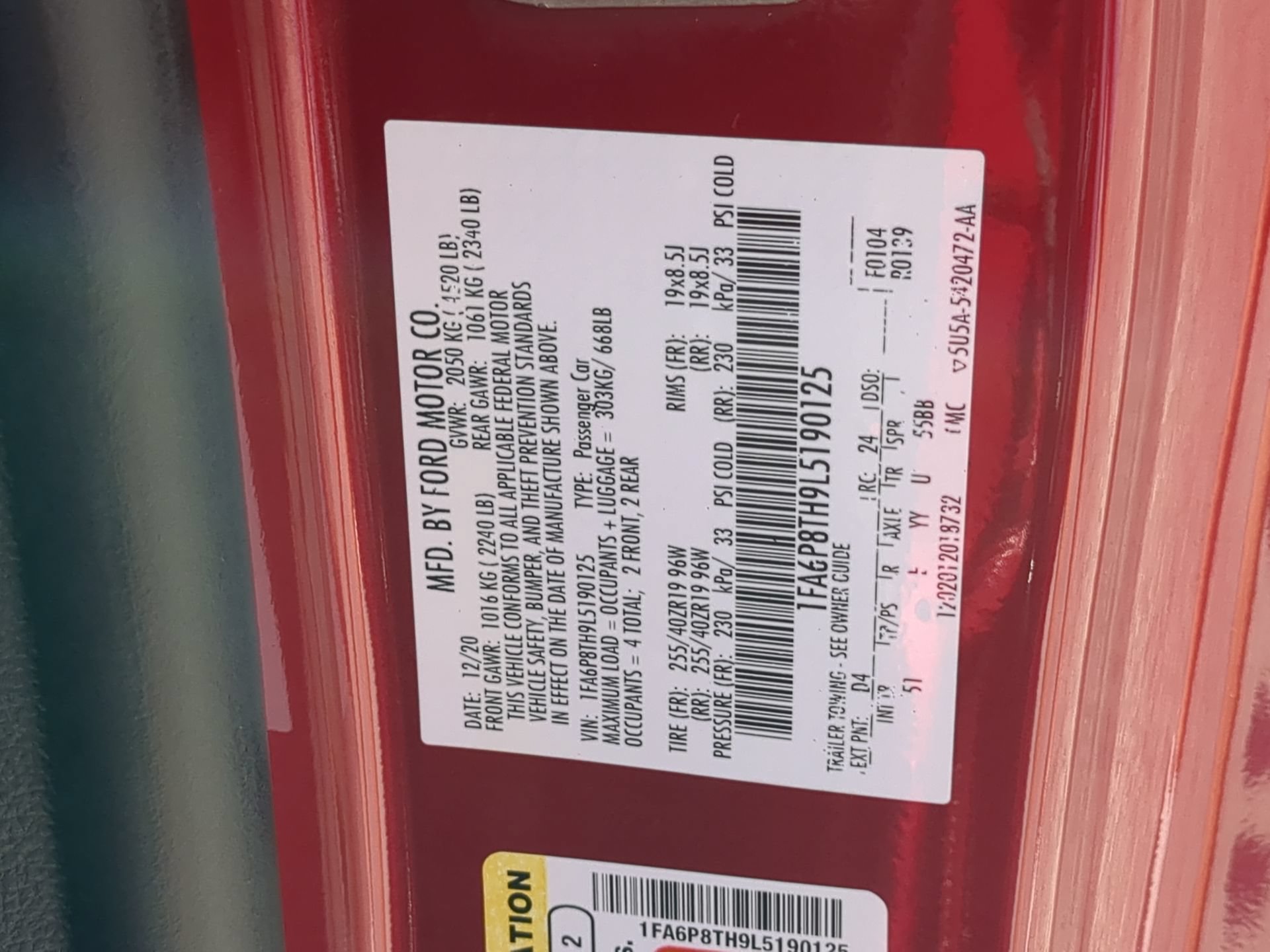 Certified 2020 Ford Mustang Premium w/ Equipment Group 201A RWD image 71
