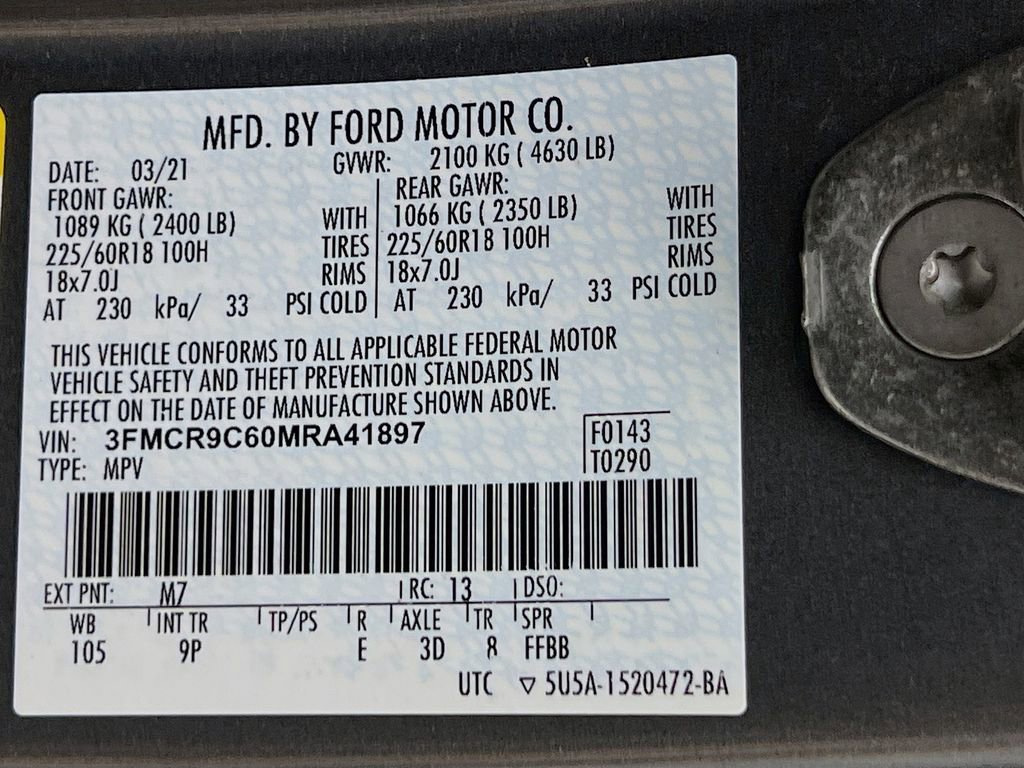 Certified 2021 Ford Bronco Sport Outer Banks AWD/4WD image 37