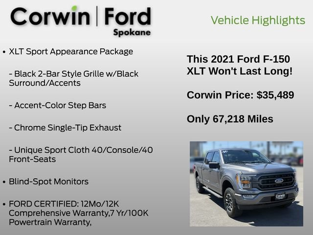 Certified 2021 Ford F150 XLT w/ Equipment Group 302A High AWD/4WD image 13