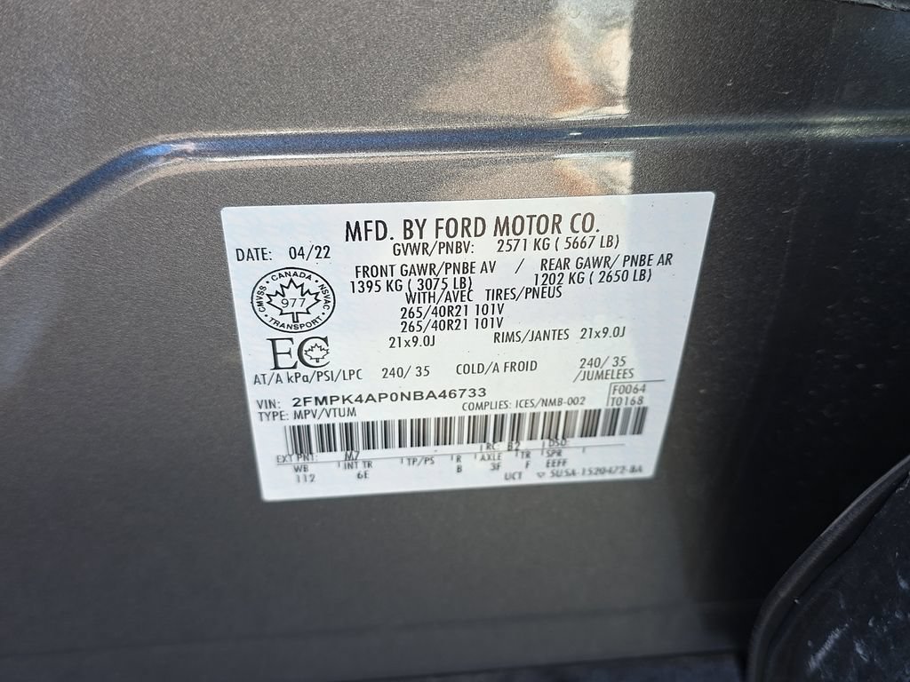 Certified 2022 Ford Edge ST w/ Equipment Group 401A AWD/4WD image 27