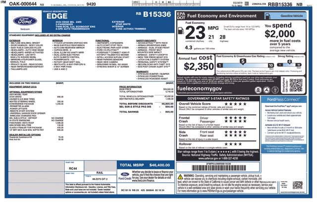 Certified 2024 Ford Edge SEL w/ Convenience Package AWD/4WD image 5
