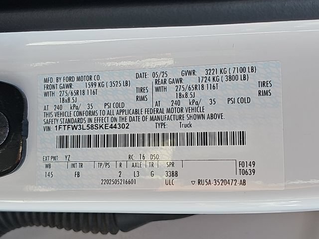 Certified 2025 Ford F150 XLT w/ Equipment Group 301A Standard AWD/4WD image 34