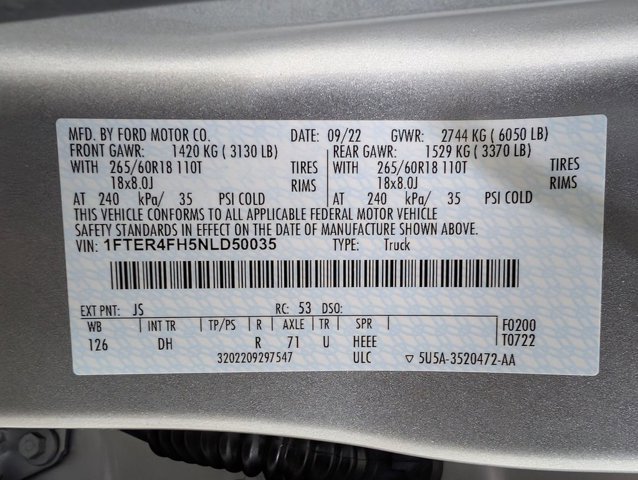 Certified 2022 Ford Ranger Lariat w/ Equipment Group 501A High image 9