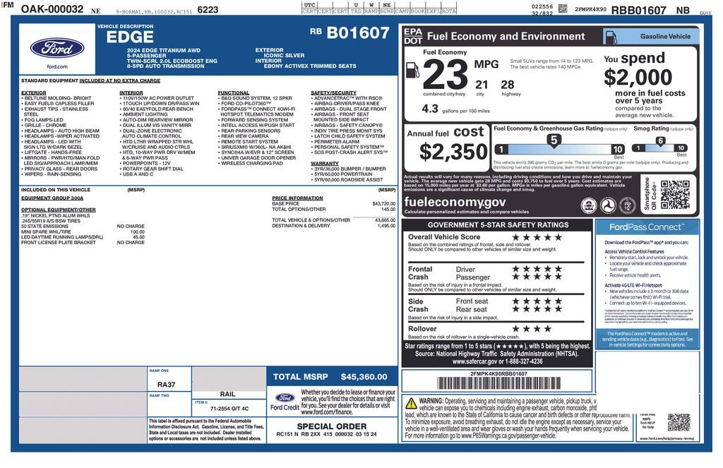 Certified 2024 Ford Edge Titanium AWD/4WD image 4