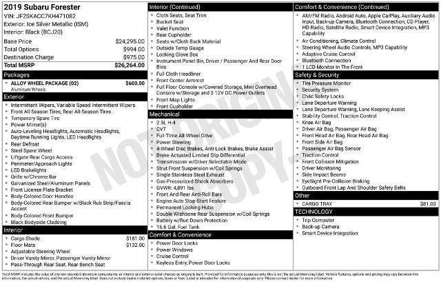 Used 2019 Subaru Forester w/ Alloy Wheel Package AWD/4WD image 28