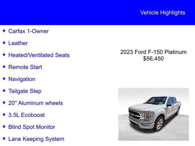 Certified 2023 Ford F150 Platinum w/ Bed Utility Package image 2